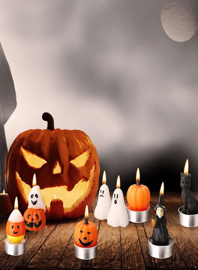 Conelist 14 Pcs Halloween Ghost Candles, Autumn Room Tabletop Decor Cute Wax Mini Spooky, Witch, Pumpkin Candles for Halloween Fall Themed Party Favor Supplies - Image 4
